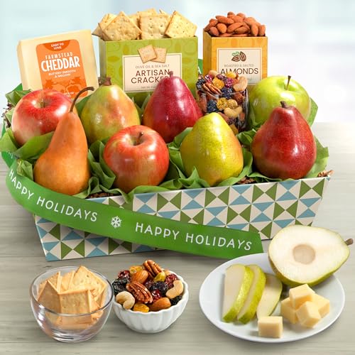 A Gift Inside Fruitfully Classic Happy Holidays Fresh Fruit Basket