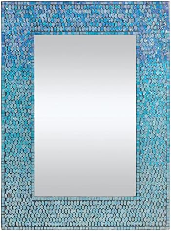 NDD Brentwood Rectangular Mosaic Blue Fish Wall Mirror, 23 x 31 Inches, DOVEM20M450