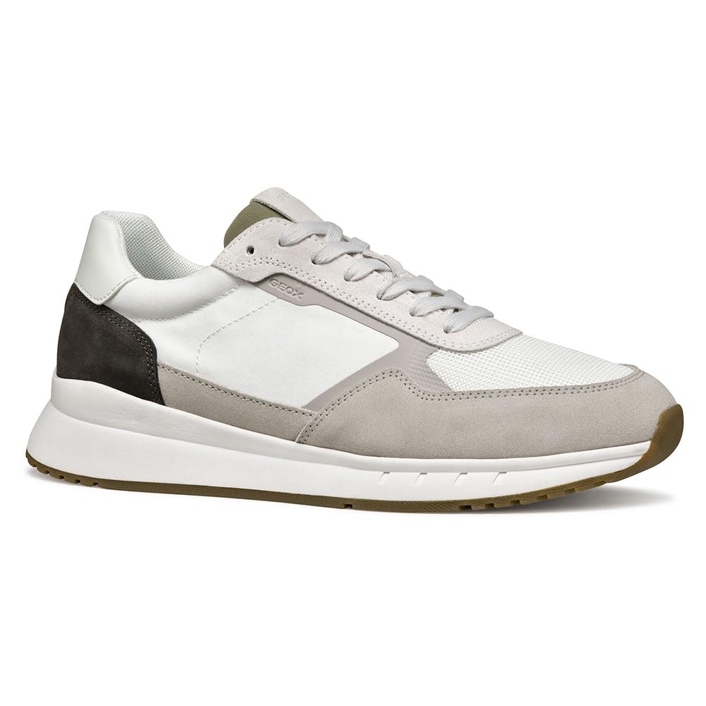 Geox Men's U BRANTHON A Sneaker, Lt Grey/White, 8 UK
