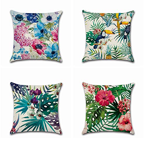4 Pack Fodera per Cuscino Cotone Lino Copricuscini...