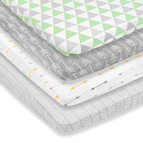 Pack n Play Sheets – Premium Pack and Play Sheets 4 Pack – 100% Super Soft Jersey Knit Cotton Playard Mattress Sheets – Portable Playpen Fitted Play Yard Mini Crib Sheet for Boy & Girl (24 x 38 x 5) Pack n Play Sheets – Premium Pack and Play Sheets 4 Pack – 100% Super Soft Jersey Knit Cotton Playard Mattress Sheets – Portable Playpen Fitted Play Yard Mini Crib Sheet for Boy & Girl (24 x 38 x 5)
