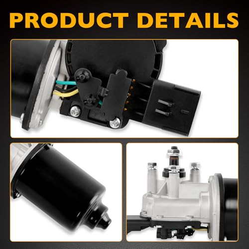 Image of Front Windshield Wiper Motor Compatible with Jeep Wrangler Sport Utility 2007-2017, 2018 Wrangler JK, 5-Pin Plug, Wiper Motor Replace# 40458 55077859AB