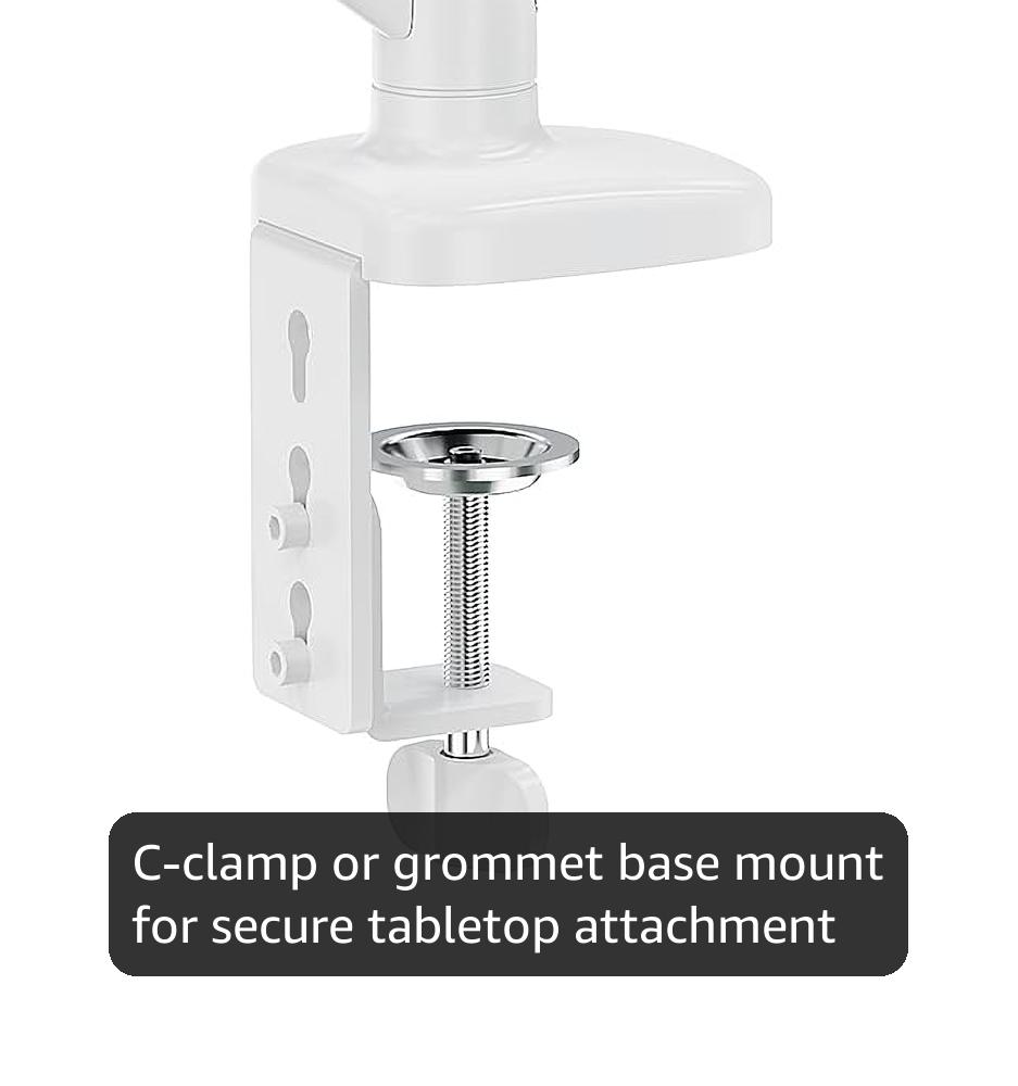 MOUNTUP Single Monitor Desk Mount Holds Screen up to 32 inch, Height Adjustable Monitor Arm, Computer Monitors Stand with Clamp/Grommet Mounting Base, VESA Mounts Fit 4.4-17.6lbs Computer