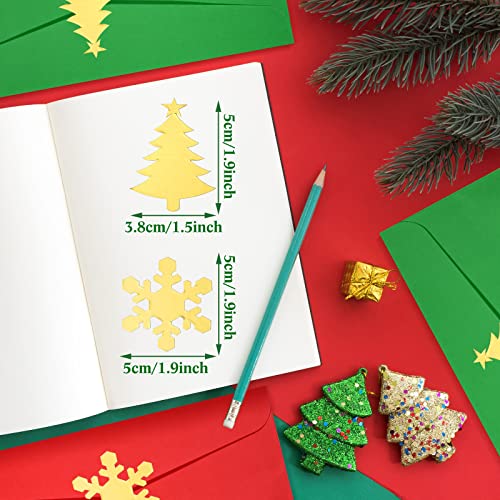 360 Pcs Christmas Envelope Seal Stickers Gold Snowflake Stickers Christmas Tree Seals Holiday Stickers Xmas Envelope Decals For Mail Wedding Invitation Greeting Card Party Gift Bag #TOP1