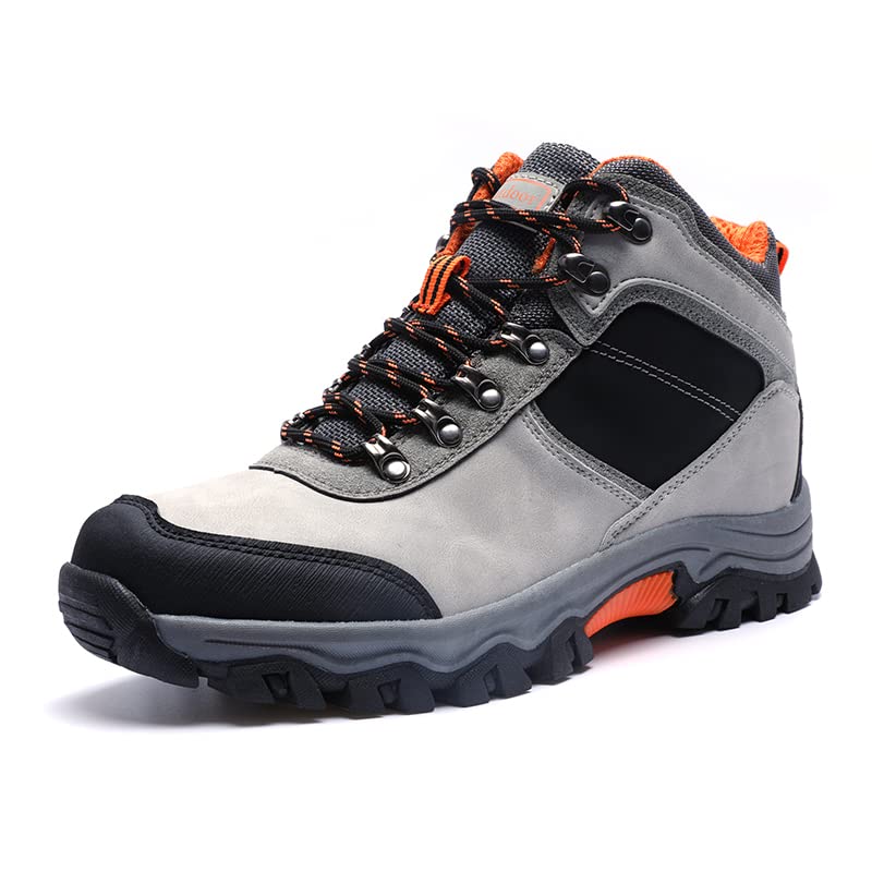 Men's Waterproof Hiking Boots Non-Slip Lightweight Outdoor Mid Top Ankle Boot Breathable Work Trekking Shoes