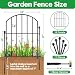 Decorative Garden Fence 17in (H) x10ft (L), Arched Rustproof Metal No Dig Fence for Dogs & Rabbit, Ornamental Animal Barrier for Flower Beds, Border Panels Fencing for Yard & Patio Outdoor Decor
