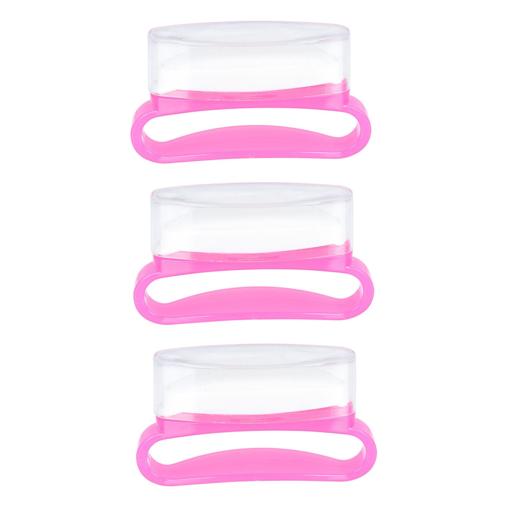 PartyKindom 3pcs Portable Nail Waxing Brush Lightweight Polishing Brush for Easy Nail Art for Travel and Salon Use Pink Color Compact Design