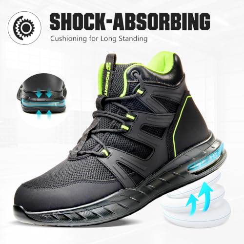 Hogent Steel Toe Boots for Men, Cushioned Safety Work Shoes - image 4