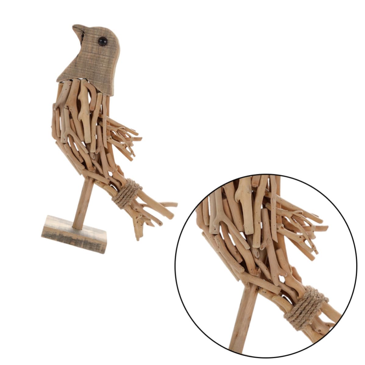 jojofuny Decorazione Creativa ed Elegante in Legno Soprammobile Artistico a Forma di Volatile per Ufficio e Decorazioni Natalizie Raffinate