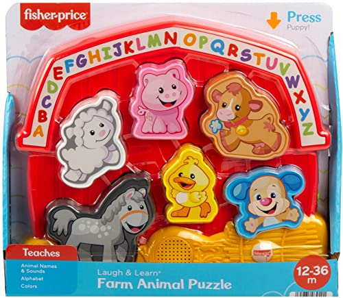 Fisher-Price Laugh & Learn Toddler Shape Sorting Toy Farm Animal Puzzle With Music & Sounds For Ages 1+ Years #TOP5