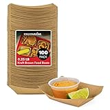[250 Pack] Mini Disposable Brown Kraft Paper Food Trays, 0.25-Lb Concession Tray, Serving Boats for Party Snacks, Taco Bar, Seafood, Nachos Plates, Quarter-Pound