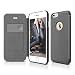 elago iPhone 6S Plus Case, [Leather Hole Flip] - [Card Slot][Screen Protection][Premium Hybrid Construction] - for iPhone 6/6S Plus (Dark Grey)