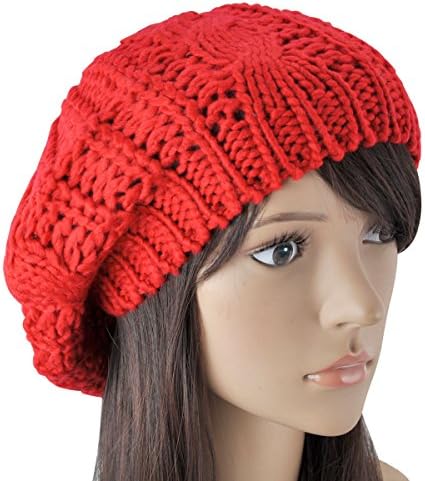 Boolavard Lady Winter Warm Knitted Crochet Slouch Baggy Beret Beanie Hat Cap