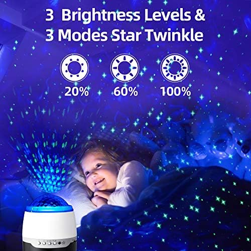 Galaxy Projector Light, PENDEI Night Light Projector LED Star Light Projector Nebula Cloud with Music Speaker Voice Control Remote Control Night Light Ambiance for Kids Adults Bedroom