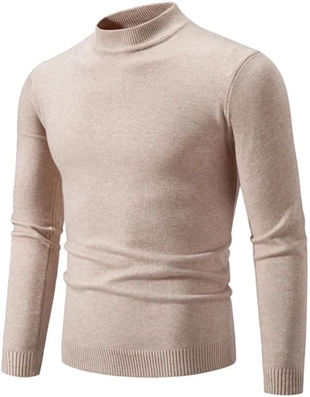 JSEIAJB Men's Half-high Turtleneck Sweater Commuter Business Casual Knit Outside Wear Inside Shirt