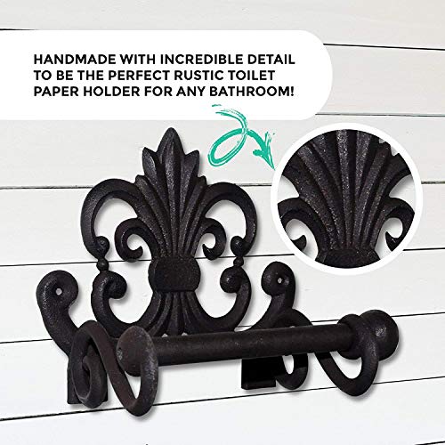Fleur De Lis Toilet Paper Roll Holder | Rustic Cast Iron Wall Mounted Bathroom Accessory By Wallcharmers #TOP1