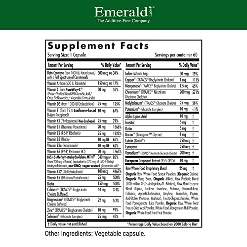 Emerald Labs Women's 1-Daily Multi - Complete Multivitamin With Coenzymes, Vitamin B6, And Calcium - 60 Vegetable Capsules #TOP1