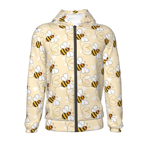 Small Bees Kid Hoodies Boys Zip Up Sweatshirts Girls Pullover with Pocket2