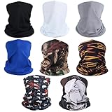 kilofly 6/8 pc Neck Gaiter Headband Bandana Seamless Headwear Head Wrap Set