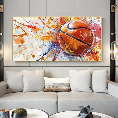 Impression sur toile basket-ball graffiti couleur affiche abstraite murale 80x160