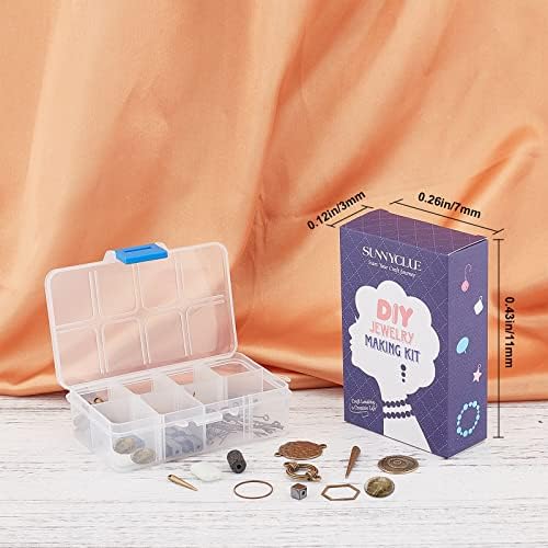 SUNNYCLUE 1 Box Make 10 Pairs Bohemian Earring Making Starter Kit Vintage Spike Dangle Earrings Tibetan style Pendants Natural Gemstone Jewelry Findings for Women DIY Earring Crafts Making