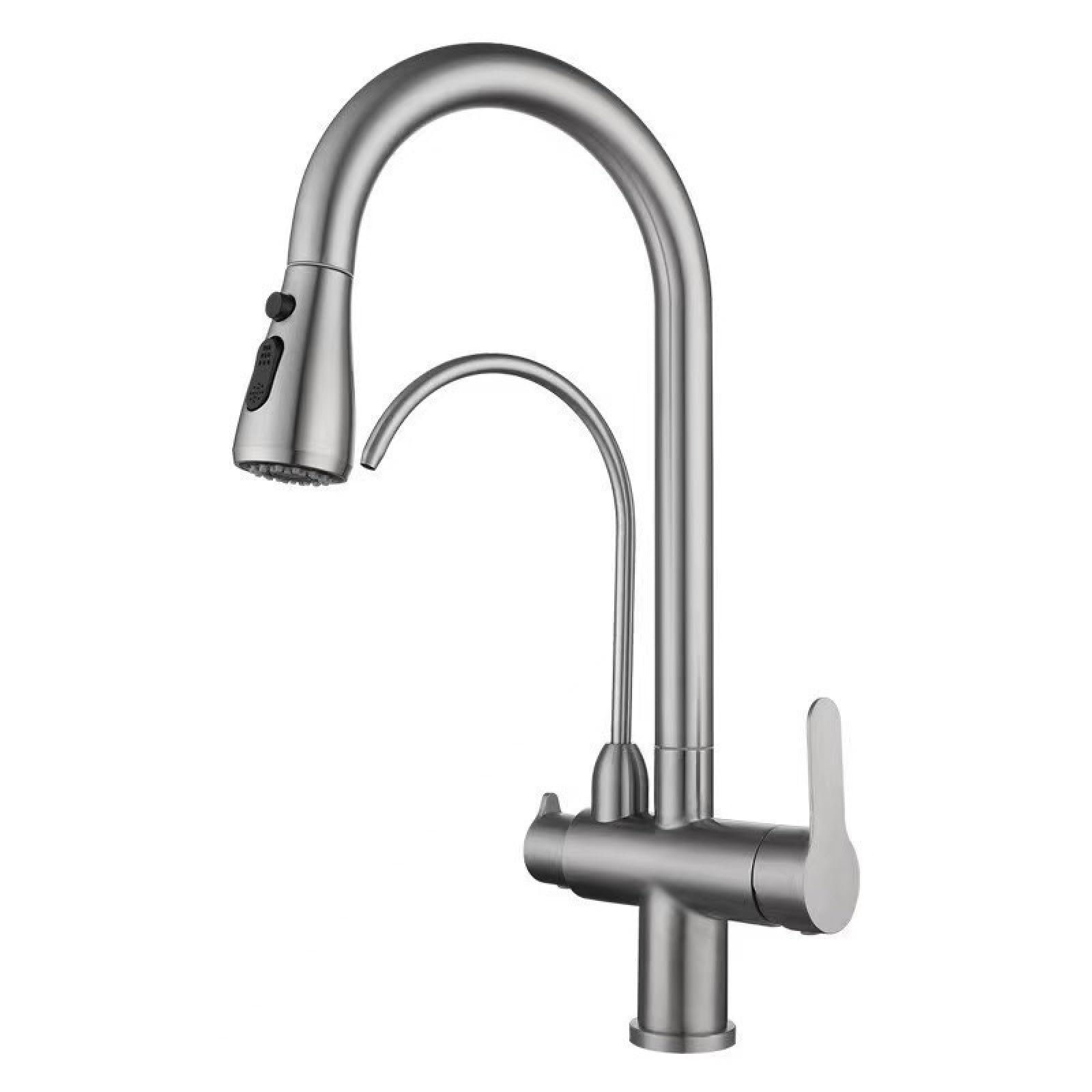Fanjubei Pvd Brushing Kitchen Pull-Out Hot And Cold Drinking Water Faucet, Brushed Faucet