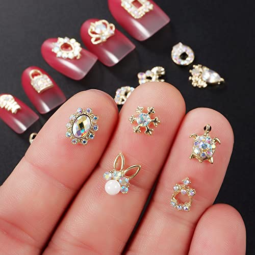 100Pcs Gold Rhinestones For Nails 3D Nail Charms For Acrylic Nails Nail Jewels For Nail Art Nail Gems Nail Stones #TOP4