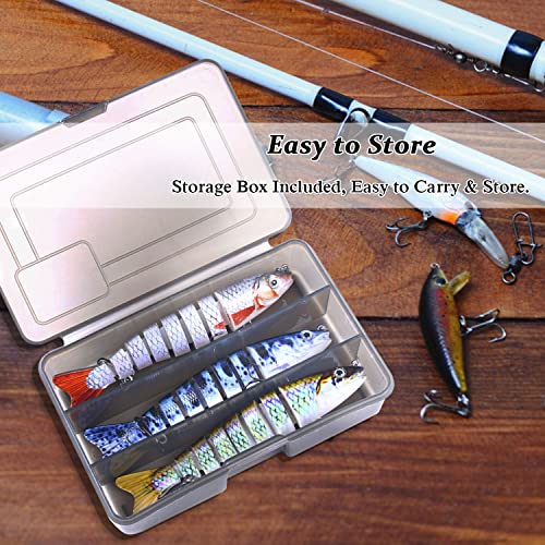 Atibin Lifelike Swimming Fishing Lures Saltwater Slow Sinking Fishing Lure Topwater Trout Bionic Swim Bait Bass Set B1-5",0.63Oz #TOP3