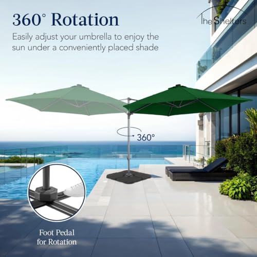Image of THESHELTERS - Premium Garden Umbrella 360 Degree Rotating Stylish and Durable Outdoor Garden Umbrella with Heavy-duty Water Base (95Kgs)- Patio and Lawn Umbrella, 2.5x2.5m Big Size Outdoor Umbrella with Stand