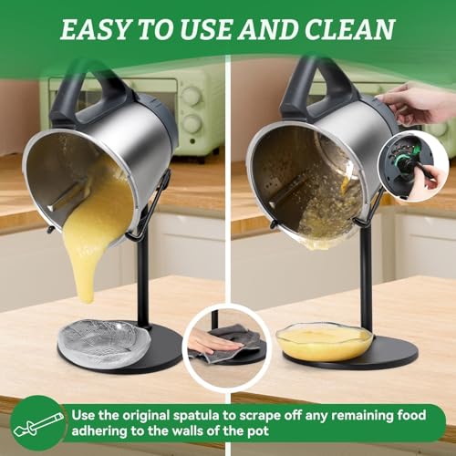 Inwee Uchwyt do Thermomix TM6, TM5, TM31, robot kuchenny do misy miksującej Vorwerk, sprawne opróżnianie żywności, materiał żeliwo nierdzewne, z pokrętło akcesoriów Thermomix Vorwerk