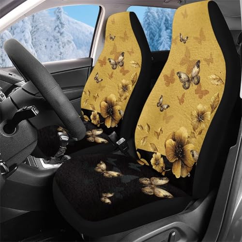 Housse couverture couvre sieges souple fleurs jaunes 52x138cm universelle pour camion