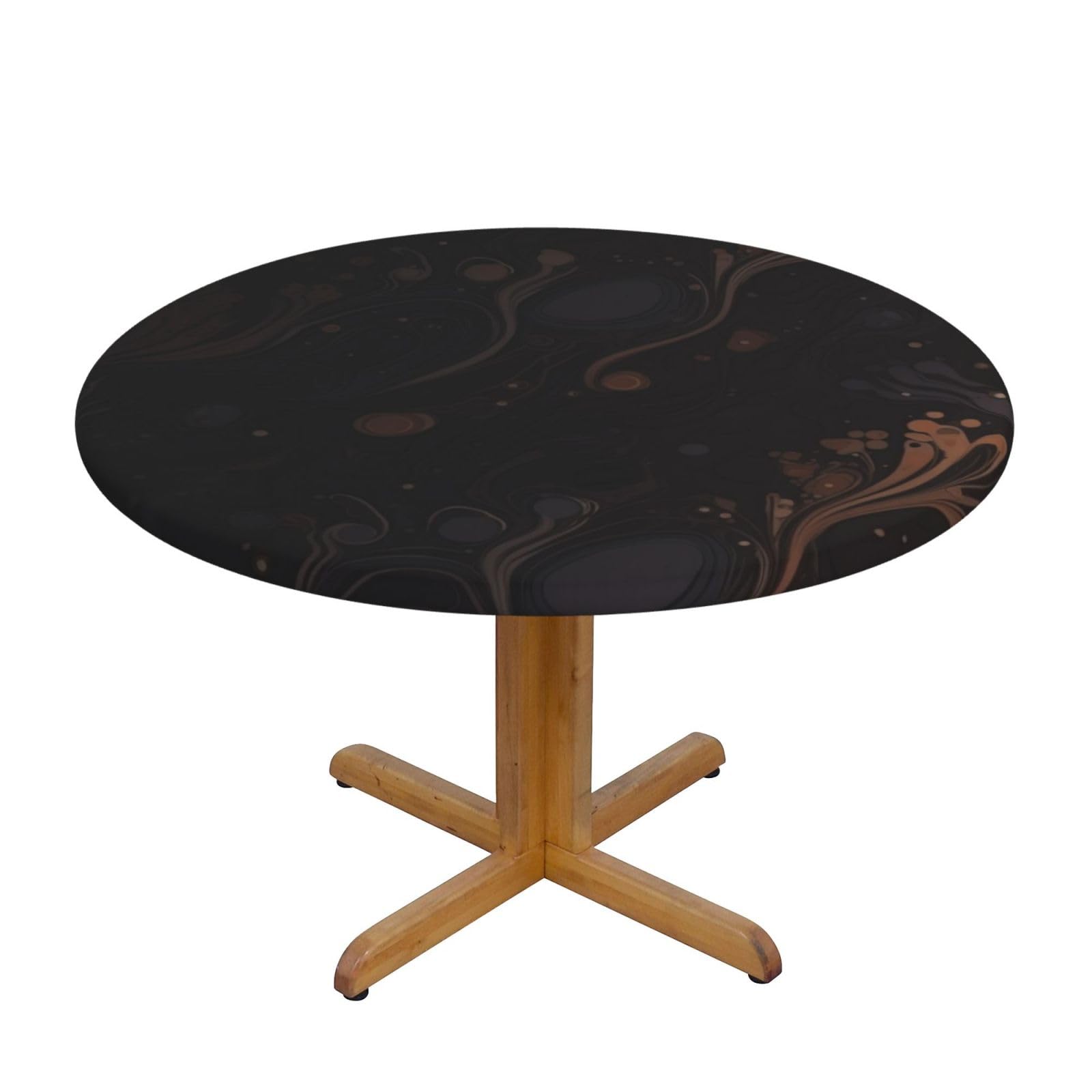 Nappe de table ronde imprimée élastique 101cm nappe imperméable foncée