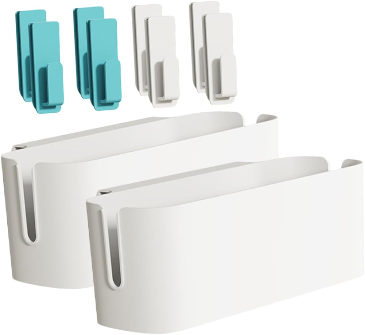 PRETYZOOM 2pcs Plastic Bedside Storage -mounted Organizer Bins for Dorm Bed Desk Hooks for Books Magazines