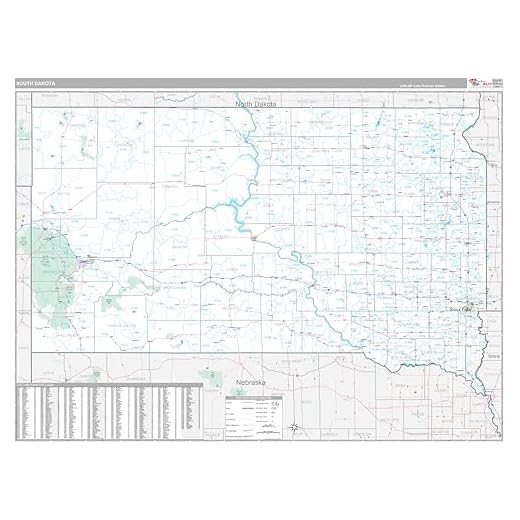 2026 South Dakota Detailed Wall Map