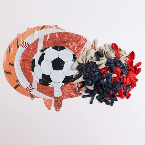 MYDECORBL 167 Pcs Ball Theme Balloon Arch Garland Kit Navy Blue Matte Red Natural Sand Balloons Ball Foil Balloons for Sports Theme Party Games Garden Theme Party Celebration Party Father's Day by MYDECORBL - Used condition - Image 5