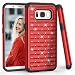 Samsung S8 Case, Galaxy S8 Case, TILL(TM) Studded Rhinestone Crystal Bling Shock Absorbing Hybrid Defender Rugged Slim Case Cover For Samsung Galaxy S8 S VIII 5.8 Inch 2017 [Red]