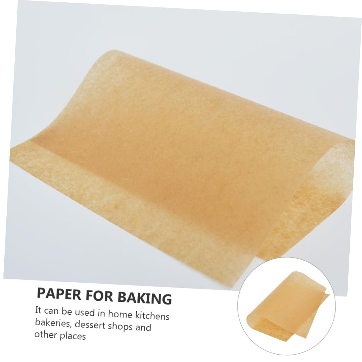 ERINGOGO 100 pièces Papier Cuisson Prédécoupé Non Blanchi Papier Antiadhésif Résistant Haute Température pour Cuisson Barbecue Pâtisserie et Grillades Cuisine