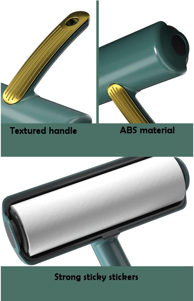 Extra Sticky Lint Roller for Pet Hair, 60 Sheet Per Roller, Portable Travel Reusable Dog & Cat Hair Remover for Couch Rodillo quitapelusas Fur Removal Tool(Color:Green)