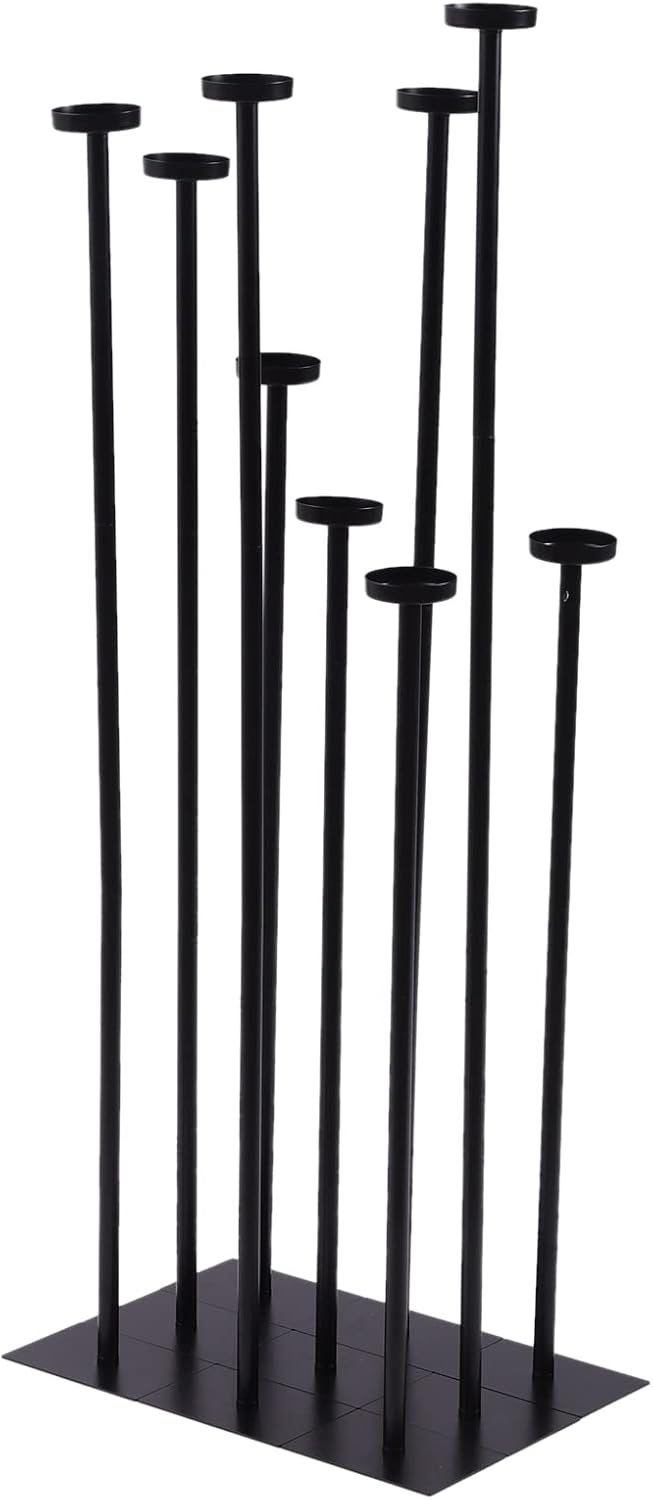 42inch Floor Candelabra Holder for 9 Arm Candlesticks, Black Metal Candle Stick Holders, Floor Candle Holder Candelabra for Christmas Wedding Home DIY Decoration