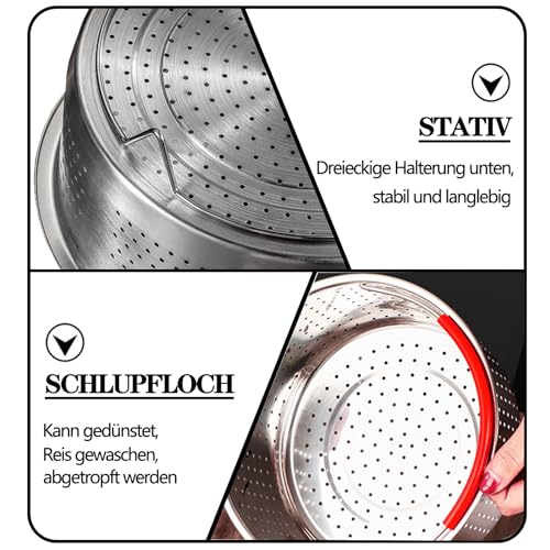 SVUPUE Panier Vapeur, Cuit-Vapeur en Acier Inoxydable 304, OD 21,6cm, Petit Cuit-Vapeur, Cuit-Vapeur en Acier Inoxydable avec Poignée en Silicone pour Cuire Les Légumes, Casseroles, 6L – vue 5