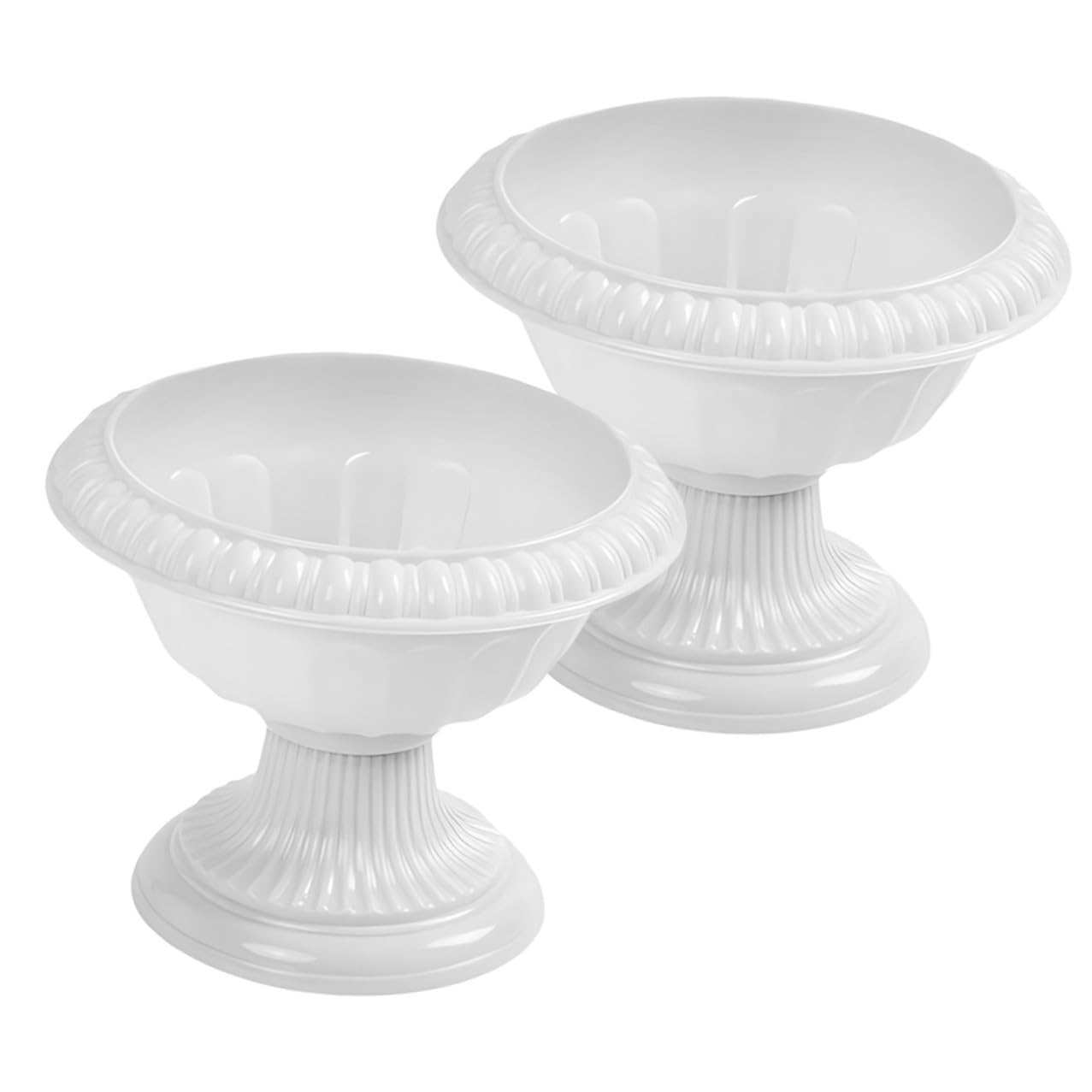 Jardinière romaine rétro en plastique blanc pour structurer facilement vos allées de jardin