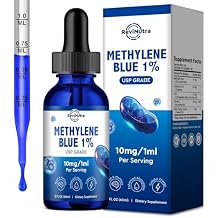 Methylene Blue Drops, Blue Methylene Pharmaceutical Grade for Humans, Brain Health Liquid Supplement with PQQ, CoQ10, Vitamin C, Black Pepper Extract for Cognitive Support, USP Grade 1%, 2 Fl Oz