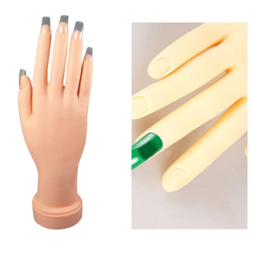 Morbida per Manicure Dito di Formazione,Mano Modello Plastica Pratica Nail Art Manicure Dito Con la Staffa Può Essere Piegato