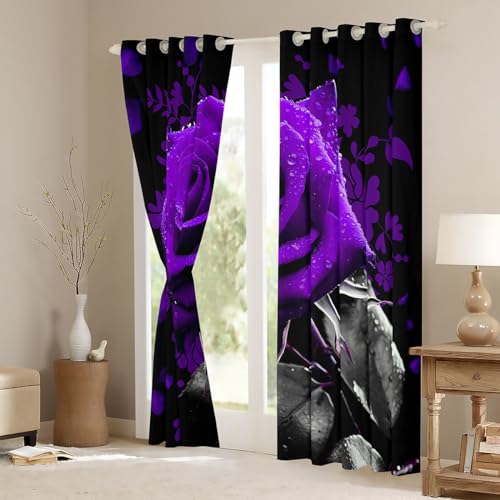 Rideaux de fenêtre roses violettes chambre à coucher et salon 167x183 - 4