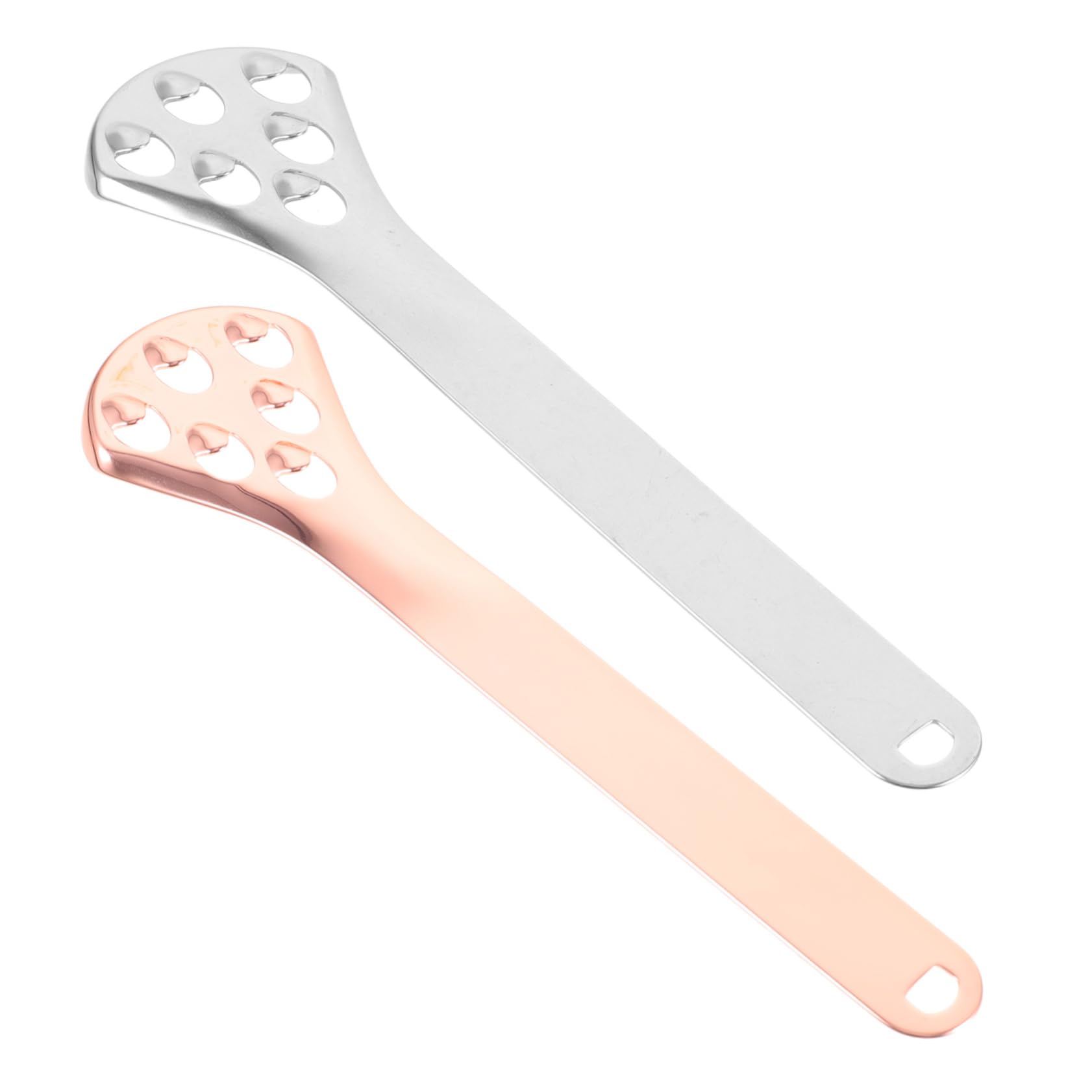 FRCOLOR 2Pcs Stainless Steel Tongue Scrapers for Adults Portable Tongue Cleaners with Ergonomic Handle for Fresh Breath and Improved Oral Health