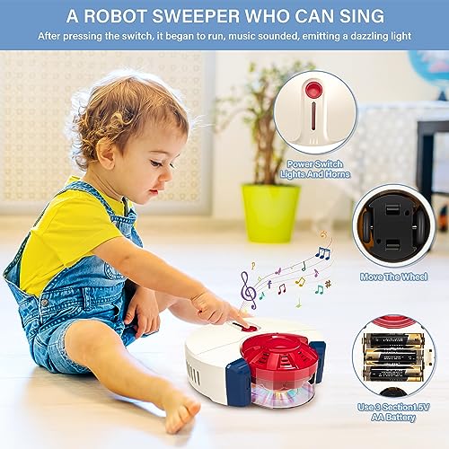 Kids Cleaning Set 12 Piece, Toy Vacuum Cleaner Set for Toddlers Kids Broom and Mop Set Pretend Play Home Cleaning Toys, Toy Kitchen Toddler Cleaning Set is A Great Toy Gifts for Boys & Girls Ages 3+ - Thumbnail 7