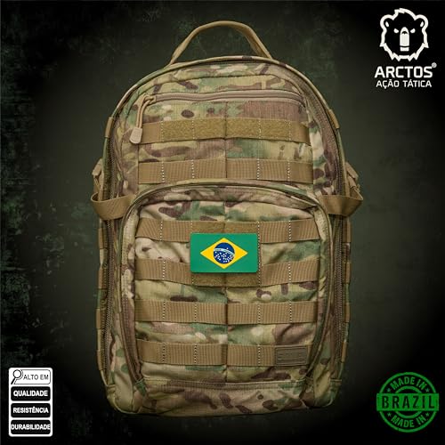 Patch Emblema PVC Emborrachado Da Bandeira Do Brasil Com Fecho de Contato Para Mochilas Jaquetas Uni
