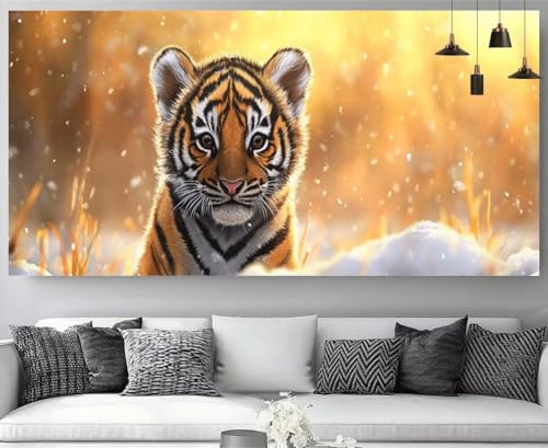 Kit Broderie Diamant XXL Tigre d'Hiver : L'activité manuelle adulte contre le stress