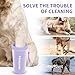 Dog Paw Cleaner for Dogs, (with 3Pcs Absorbent Towels & Adjustable Bath Brush) Dog Paw Washer,Pet Foot Cleaner (Purple, Large)
