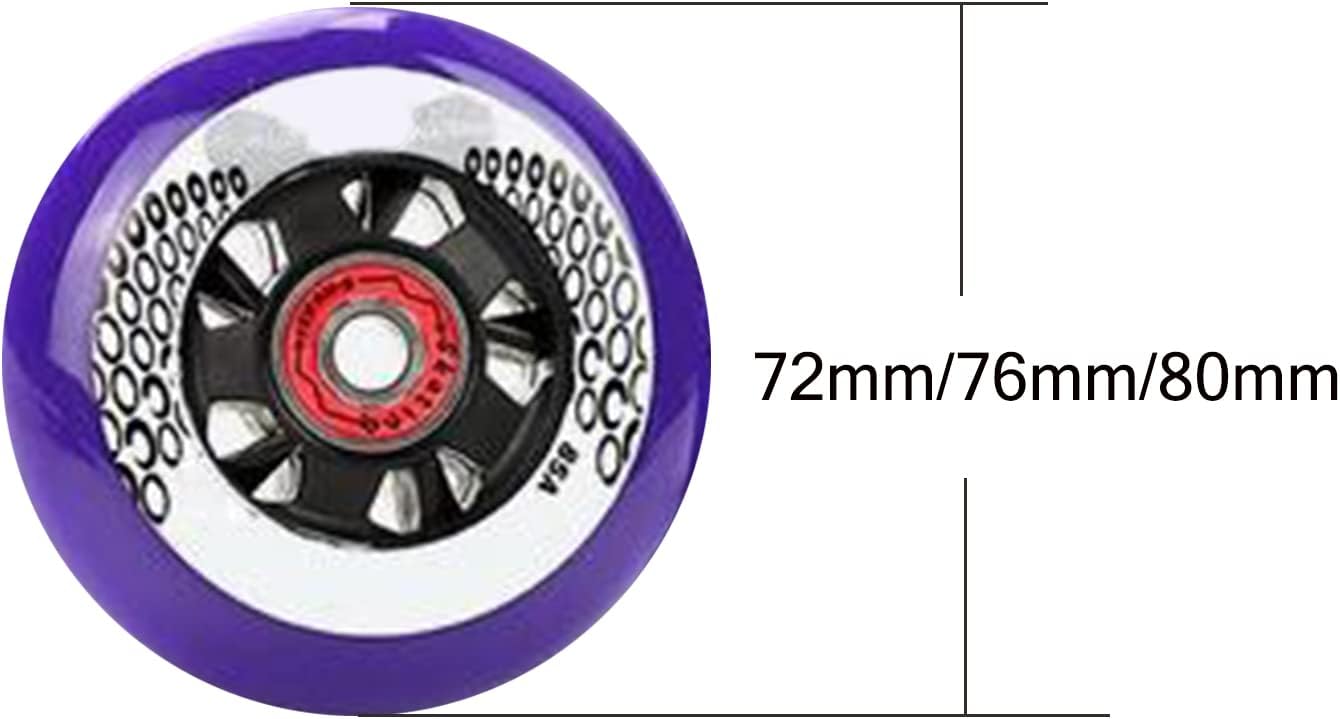 Inline Skate Wheels with Bearings 85A 72mm 76mm 80mm Wear Resist Sliding Inline Replacement Wheels PU Wheels Replacement Wheels 8 Pack
